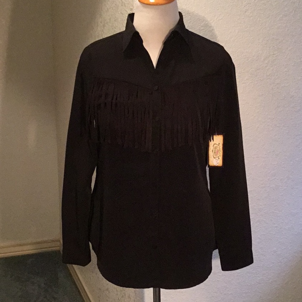 Cowgirl Justice Button Down Fringe Blouse